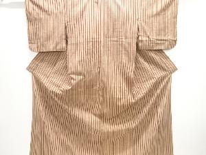 アンティーク　縞織り出し手織り紬単衣着物